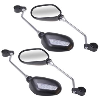 Universal Velo-Spiegel-Set (4 Stück) - Sichere Fahrten, mehr Überblick mit Reflektor - Robuste Metall/Kunststoff-Konstruktion für alle gängigen Velos