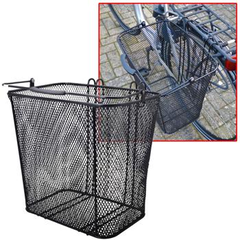 Velokorb Gepäckträger 25L - Seitliches Einhängen für Picknicks & Einkäufe - Metall Schwarz, kunststoffummantelt, 35x23x32 cm