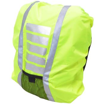 Preview: Reflektierende Regenschutzhülle für Schulrucksack - Wasserdicht & sicher, Schulranzen-Regenhülle mit Gummizug & Netztasche