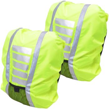 2er-Set Reflektierende Regenschutzhülle für Schulrucksack - Wasserdicht & sicher, Schulranzen-Regenhülle mit Gummizug & Netztasche