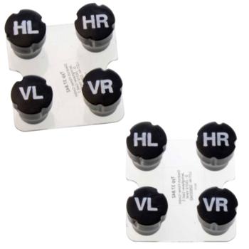 8-teiliger Reifenmarkierer für den Reifenwechsel - universell passend - Ø 13x17 mm - ABS-Kunststoff - VL HL VR HR Markierung - Ventilkappen Ersatz