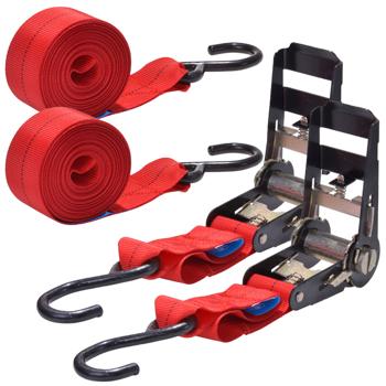 2er-Set Spanngurt 6m x 5cm rot - Sichere Ladungssicherung mit Ratsche - TÜV/GS geprüft, 480kg Zugfestigkeit für Umzüge & Anhänger