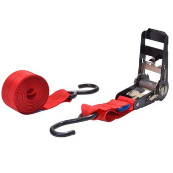 Preview: 2er-Set Spanngurt 6m x 5cm rot - Sichere Ladungssicherung mit Ratsche - TÜV/GS geprüft, 480kg Zugfestigkeit für Umzüge & Anhänger