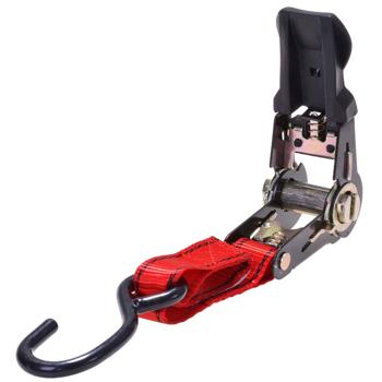 Preview: 2er-Set Spanngurt 3m x 2,5cm rot - TÜV/GS geprüft, 230 kg Zugfestigkeit - Sichere Ladungssicherung für Umzüge, LKW & Anhänger - PE/Stahl