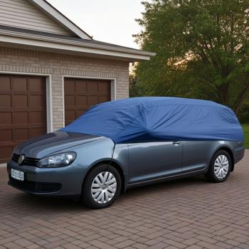 Auto-Halbgarage L Kompaktklasse - Ganzjähriger Fahrzeugschutz vor Staub, Blättern, Schnee & Eis - 284x147x51 cm - Kältebeständig bis -30°C