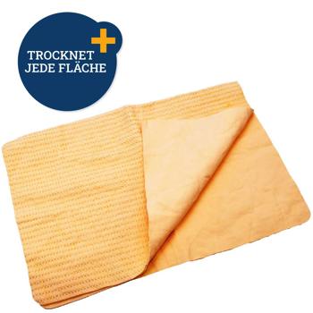 Preview: Auto- & Fenstertuch 43x32cm - Saugt Wasser wie ein Magnet - PVA-Kunstfasertuch gelb für Auto-, Scheiben- & Fensterreinigung - robust & langlebig