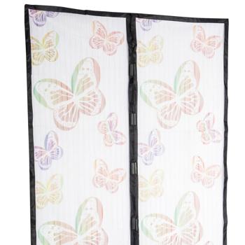 Preview: Dekorative Insektenschutztür (ca. 210x100cm) mit charmantem Schmetterling Design: Hält Fliegen & Mücken fern, luftdurchlässig, robust & einfache Montage für Balkon & Terrasse