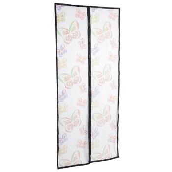 Dekorative Insektenschutztür (ca. 210x100cm) mit charmantem Schmetterling Design: Hält Fliegen & Mücken fern, luftdurchlässig, robust & einfache Montage für Balkon & Terrasse