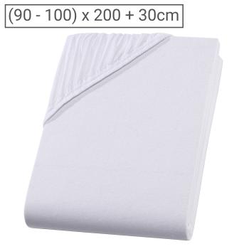 Einzelbett Qualitäts-Jersey Fixleintuch - 100% Baumwolle - Hautfreundlich & Atmungsaktiv - Öko-Tex Standard 100 - Weiss - 90x200cm - Bügelfrei - 60° Waschbar