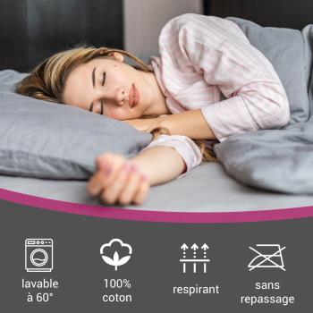 Preview: Doppelbett Qualitäts-Jersey Fixleintuch - 100% Baumwolle Öko-Tex Standard 100 - Bordeaux, 160 x 200 cm - Hautsympathisch, atmungsaktiv, pflegeleicht & bügelfrei