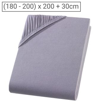 Qualitäts-Jersey Fixleintuch Übergrösse - 100% Baumwolle Öko-Tex Standard 100 - Hautsympathisch & Atmungsaktiv - Grau - 200 x 200 cm - Bügelfrei