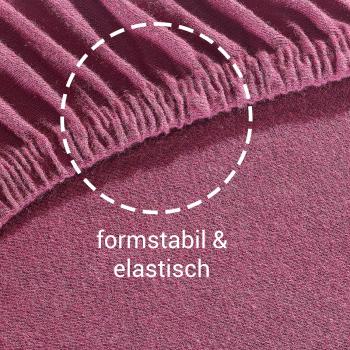 Preview: Fixleintuch Jersey Übergrösse 100% Baumwolle Bordeaux - Hautsympathisch & Atmungsaktiv für Doppelbetten - Öko-Tex 100 zertifiziert - 200x200 cm