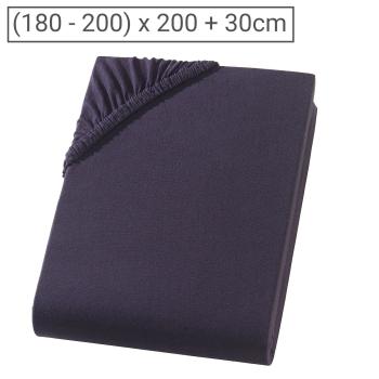 Qualitäts-Jersey Fixleintuch Schwarz - 100% Baumwolle, 200x200 cm - Öko-Tex Standard 100, bügelfrei, atmungsaktiv & 60° waschbar