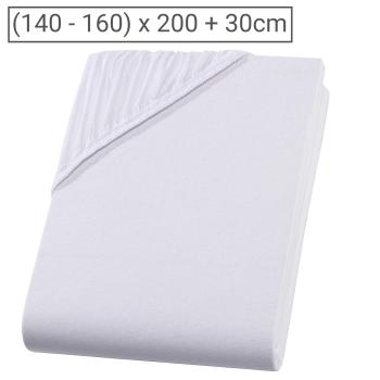 Doppelbett Fixleintuch Premium Qualitäts-Jersey - 100% Heavy Jersey Baumwolle - weiss, 160 x 200 cm - Öko-Tex Standard 100 - bügelfrei, maschinenwaschbar