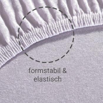 Preview: Premium Jersey Fixleintuch Doppelbett - 100% Baumwolle Öko-Tex 100 - Silber, 140-160x200 cm + 30 cm Steg, atmungsaktiv, bügelfrei