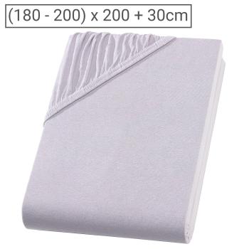 Premium Jersey Fixleintuch - 100% Baumwolle, silber, 200x200 cm - Öko-Tex Standard 100 - atmungsaktiv, bügelfrei, langlebig - Übergrösse