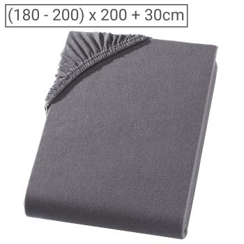 Übergrösse Premium Jersey Fixleintuch - 100% Baumwolle, anthrazit, 200 x 200 cm - Öko-Tex, atmungsaktiv, Rundum-Gummizug, bügelfrei, 60° maschinenwaschbar