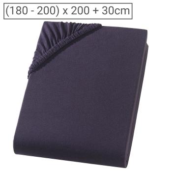 Premium Jersey Fixleintuch - 100% Baumwolle - Schwarz, 200x200 cm - Öko-Tex Standard 100 - Atmungsaktiv & Langlebig - Für Doppelmatratzen 180-200x200 cm mit 30cm Steg