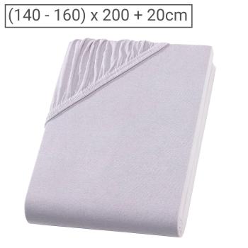 Topper Premium Qualitäts-Jersey Fixleintuch - 100% Baumwolle Öko-Tex 100 - Angenehmes Schlafklima - 160x200cm - Silber - Bügelfrei 60°C waschbar