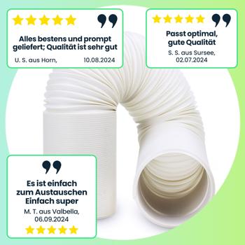 Preview: Robuster hochwertiger Abluftschlauch, 5m, weiss - Universal für Monoblock Klimaanlagen - Flexibel, langlebig, einfache Installation, zuverlässige Abluftlösung