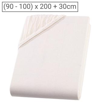 Einzelbett Qualitäts-Jersey Fixleintuch - 100% Baumwolle, Natur, 90-100x200cm - Öko-Tex Standard 100, atmungsaktiv, bügelfrei, 60° waschbar
