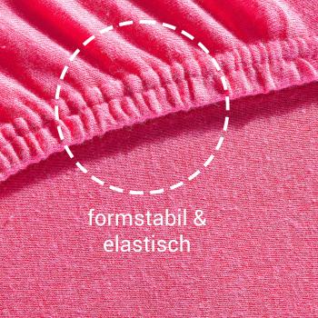 Preview: Einzelbett Qualitäts-Jersey Fixleintuch - 100% Baumwolle Öko-Tex Standard 100 - Magenta - 90x200 cm - Elastisch-formstabil-bügelfrei-60° waschbar