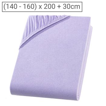 Doppelbett Jersey Fixleintuch - 100% Baumwolle, flieder, 160 x 200 cm - Öko-Tex 100 - Hautsympathisch & atmungsaktiv - Rundum-Gummizug - Bügelfrei & 60° waschbar