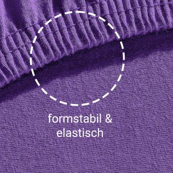 Preview: Doppelbett Qualitäts-Jersey Fixleintuch - 100% Baumwolle, Violett, 160x200 cm - Angenehmes Schlafklima, Öko-Tex Standard 100, Bügelfrei & Pflegeleicht
