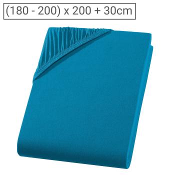 Übergrösse Jersey Fixleintuch - 100% Baumwolle Öko-Tex Standard 100 - Für Doppelmatratzen 180-200x200 cm - Hautsympathisch & bügelfrei