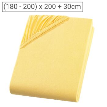 Übergrösse Jersey Fixleintuch - Maisgelb, 100% Baumwolle (mind. 125 g/m2) - 200x200 cm - Öko-Tex 100 - Optimal für Doppelmatratzen - Hautsympathisch & bügelfrei