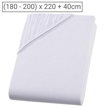 Qualitäts-Jersey Fixleintuch – Übergrösse/Überlänge 200x220cm für Doppelmatratzen – 100% Baumwolle, weiss – Öko-Tex Standard 100 – bis 60° waschbar