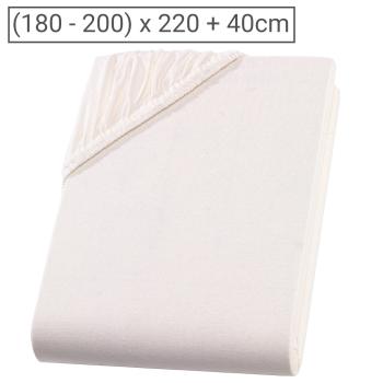 Qualitäts-Jersey Fixleintuch Übergrösse/Überlänge - 100% Baumwolle Natur - Öko-Tex 100 - 200x220 cm - bis 40 cm Steg - Bügelfrei - Atmungsaktiv - 60° Waschbar