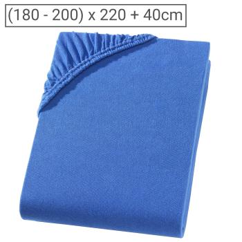 Qualitäts-Jersey Fixleintuch Übergrösse/Überlänge - 100% Baumwolle, royal - 200x220 cm, Öko-Tex 100, atmungsaktiv, bügelfrei, strapazierfähig