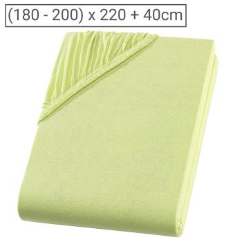 Übergrösse Jersey Fixleintuch - 100% Baumwolle, apfelgrün - 200x220 cm, 40 cm Steghöhe, Öko-Tex 100, bügelfrei, waschbar bei 60°C