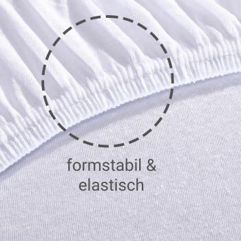 Preview: Boxspringbett-Topper Fixleintuch - Qualitäts-Jersey 100% Baumwolle, weiss - Öko-Tex Standard 100, 180-200x200x20cm, atmungsaktiv, bügelfrei, waschbar 60°