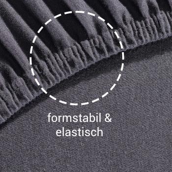 Preview: Boxspringbett Topper Jersey Fixleintuch - Hautsympathisch & atmungsaktiv - Schwarz, 160x200 cm, 100% Baumwolle, Öko-Tex 100, bis 20cm Steghöhe