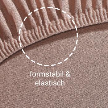 Preview: Einzelbett Fixleintuch Premium Qualität – 100% Heavy Jersey Baumwolle Öko-Tex 100 – 90x200cm, nougat, bügelfrei, waschbar 60°C – atmungsaktiv & formstabil