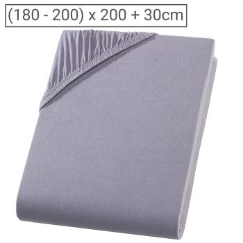 Übergrösse Premium Qualitäts-Jersey Fixleintuch - 100% reine Heavy Jersey Baumwolle - Grau, 200x200 cm - Öko-Tex 100, atmungsaktiv, bügelfrei