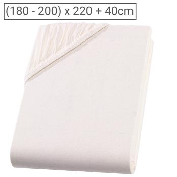 Premium Jersey Fixleintuch natur 200x220 cm - für Wasser-/Boxspringbetten mit 40cm Steg - 100% Heavy Jersey Baumwolle, Öko-Tex, bügelfrei