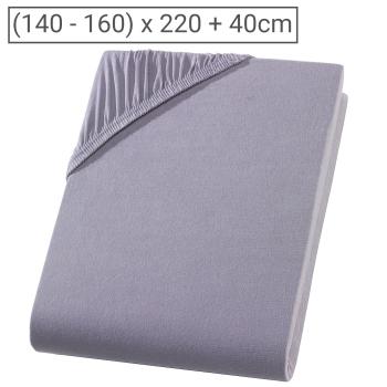 Wasser-/Boxspringbett Premium Jersey Fixleintuch - Grau, 160x220 cm - 100% Baumwolle - Öko-Tex Standard 100 - Hoher 40 cm Steg - Bügelfrei & 60° waschbar