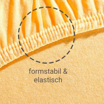 Preview: Superb Qualitäts-Jersey Fixleintuch - ideal für Wasserbett & Boxspringbett - 200x220 cm maisgelb - hoher Steg 40cm - 97% Baumwolle - Öko-Tex