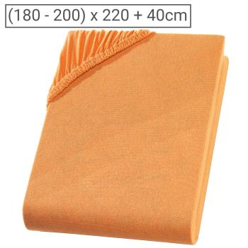 Superb Qualitäts-Jersey Fixleintuch – Wasserbett & Boxspringbett (180-200x220 cm) – 40 cm hoher Steg - Baumwolle/Elasthan, orange, Öko-Tex