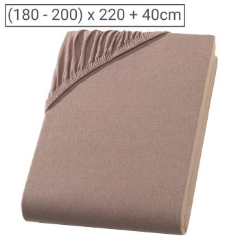 Superb Qualitäts-Jersey Fixleintuch - nougat - 200x220 cm für Wasser-/Boxspringbett mit 40 cm Steg - 97% Baumwolle - Öko-Tex Standard 100