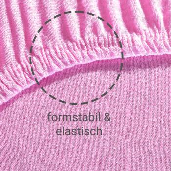 Preview: Einzelbett Jersey Fixleintuch 90x200 cm - 100% Baumwolle Öko-Tex Standard 100 - Rosa, elastisch, atmungsaktiv, bügelfrei & waschbar 60°
