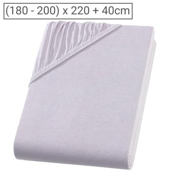 Superb Qualitäts-Jersey Fixleintuch – Wasserbett & Boxspringbett - silber - 200x220 cm - 40 cm Steg - 97% Baumwolle - Öko-Tex Standard 100