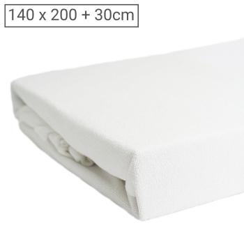 Doppelbett Luxus Frottee Fixleintuch - 140x200 cm - 80% Baumwolle - Warm, Atmungsaktiv, Bügelfrei - Öko-Tex 100 Spannbettlaken Weiss