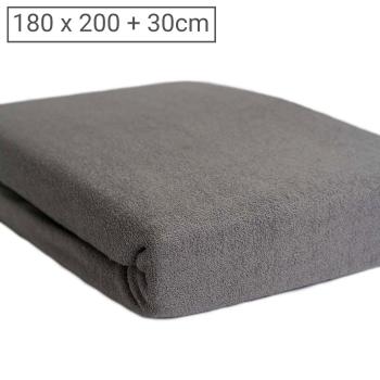 Übergrösse Luxus Frottee Fixleintuch, 80% Baumwolle, 20% Mikrofaser, grau, 180 x 200 cm