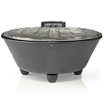 Preview: Elektro-Tischgrill, schwarz, Ø 30cm, starke 1250W – Stilvolles Design mit Abtropfschale aus Aluminium für sauberes & rauchfreies Grillen