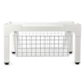 Preview: Hochwertiges Untergestell für Waschmaschine/Trockner mit Ablagekorb, bis 200kg – Stabil, rückenschonend & platzsparend