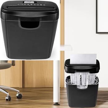 Sicherer Aktenvernichter mit DIN P-2 Sicherheit: Streifenschnitt (6mm) für A4-Papier u. Kreditkarten, schwarz–für den Schutz Ihrer persönlichen Daten